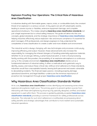 Explosion Proofing Your Operations_ The Critical Role of Hazardous Area Classification
