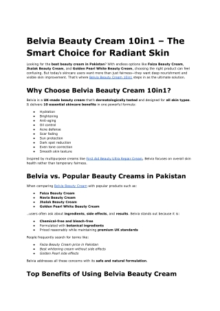 Belvia Beauty Cream