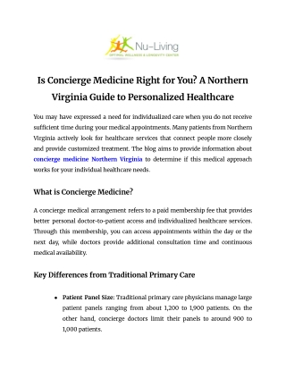 Is Concierge Medicine Right for You_ A Northern Virginia Guide to Personalized Healthcare