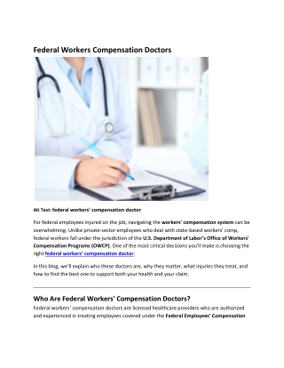 Federal Workers Compensation Doctors