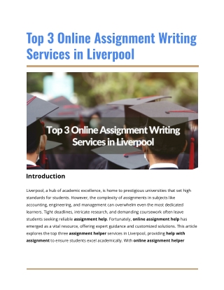 Top 3 Online Assignment Writing Services in Liverpool