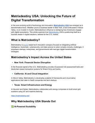 Matrixdestiny USA_ Unlocking the Future of Digital Transformation