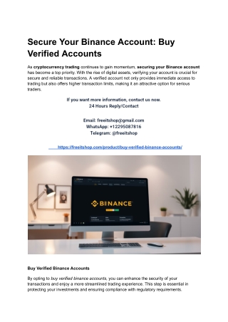 Secure Your Binance Account_ Buy Verified Accounts
