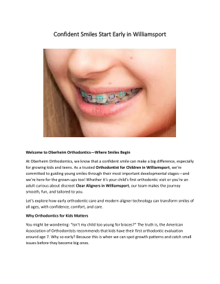 Orthodontist for Children in Williamsport