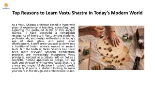Top Reasons to Learn Vastu Shastra in Today’s Modern World