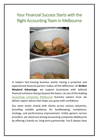 Your Financial Success Starts with the Right Accounting Team in Melbourne