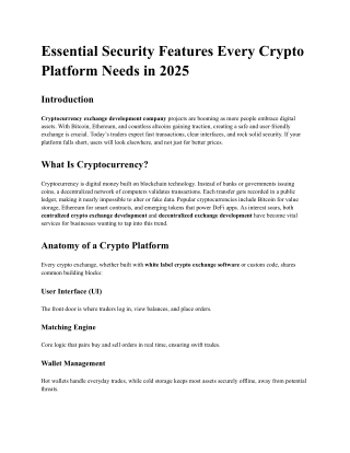 Essential Security Features Every Crypto Platform Needs in 2025