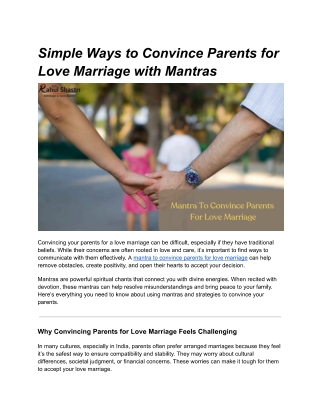 mantra to convince parents for love marriage