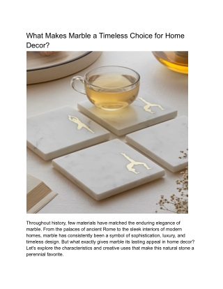 What Makes Marble a Timeless Choice for Home Decor_