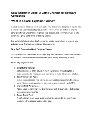 SaaS Explainer Video
