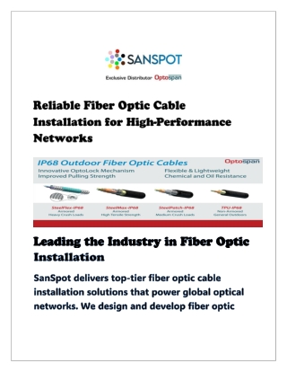 Reliable Fiber Optic Cable Installation for High-Performance Networks