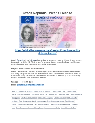 Czech Republic Driver PDF