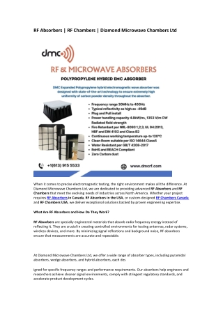 rf absorbers rf chambers diamond microwave