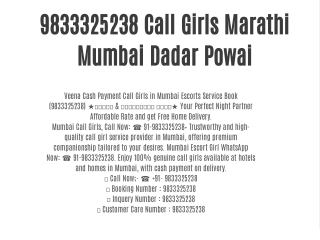9833325238 Call 'Girls Marathi Andheri Mumbai Spa Massage