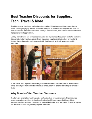 Best Teacher Discounts for Supplies, Tech, Travel & More