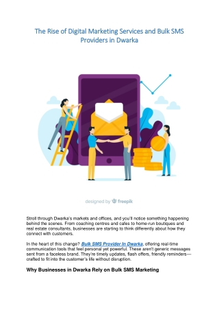 The Rise of Digital Marketing Services and Bulk SMS Providers in Dwarka