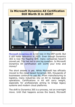 is microsoft dynamics ax certification still