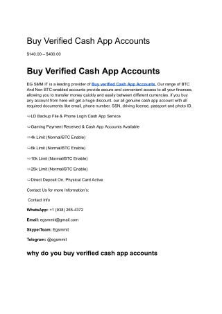 The Leading Choice for Buy Verified Cash App Accounts