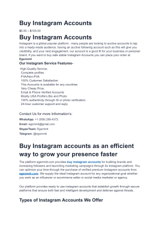 The Leading Choice for Buy Instagram Accounts
