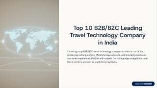Top 10 B2B B2C Leading Travel Technology Company in India