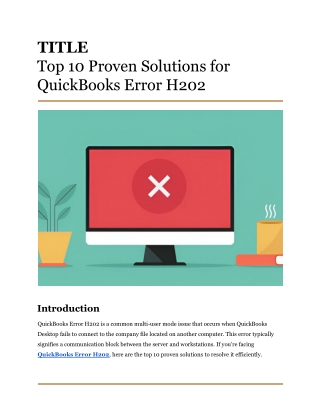 Top 10 Proven Solutions for QuickBooks Error H202