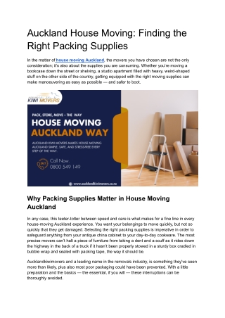 Auckland House Moving_ Finding the Right Packing Supplies
