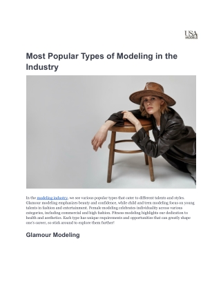 Most Popular Types of Modeling in the Industry