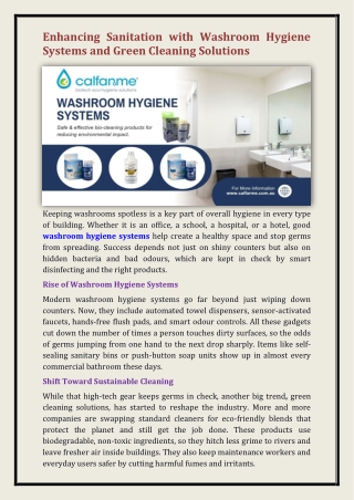 washroom hygiene systems