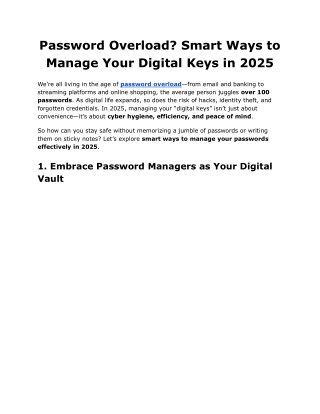password overload smart ways to manage your