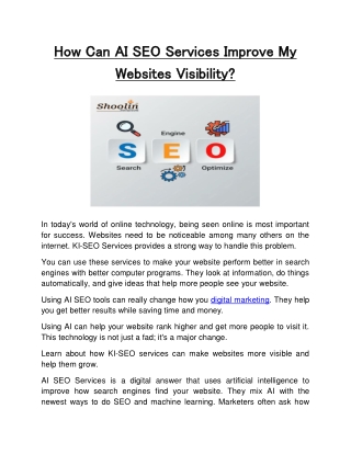 How Can AI SEO Services Improve My Websites Visibility