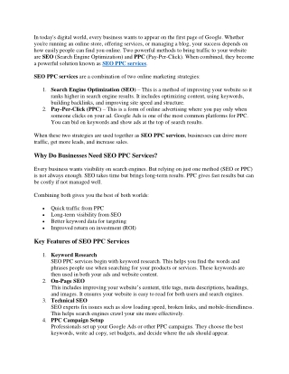 SEO PPC services