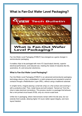 What is Fan-Out Wafer Level Packaging?