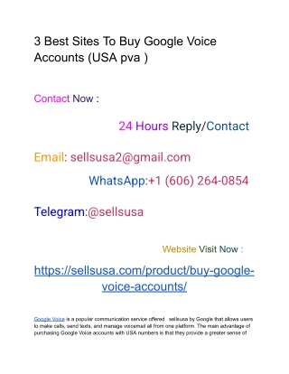 3 Best Sites To Buy Google Voice Accounts (USA pva )