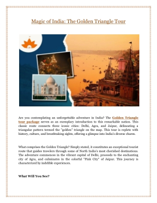 Magic of India: The Golden Triangle Tour
