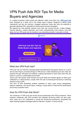VPN Push Ads ROI Tips for Media Buyers and Agencies