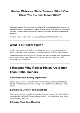 rocker plates vs static trainers which one gives