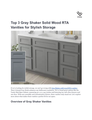 Top 3 Gray Shaker Solid Wood RTA Vanities for Stylish Storage