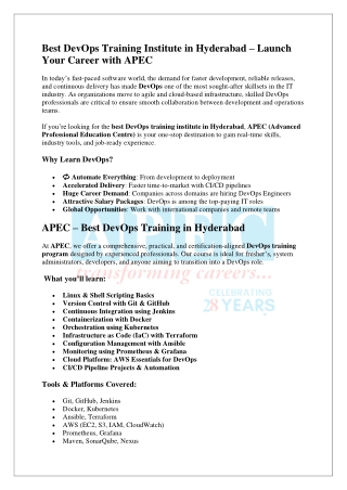 Best DevOps Training Institute in Hyderabad
