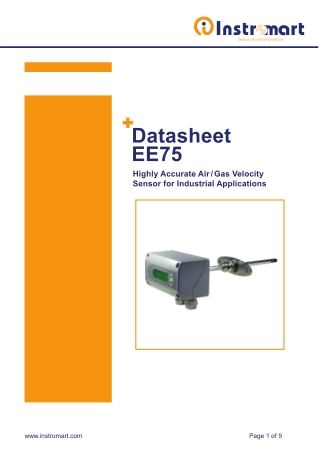 EE75 Highly Accurate Air/Gas Velocity Transmitter Sensor | Instromart