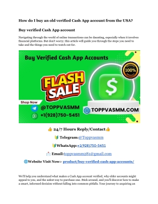 How do I buy an old verified Cash App account from the USA
