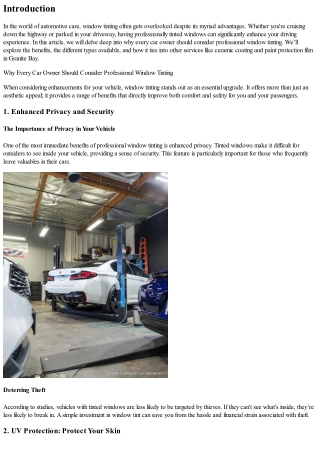 Why Every Car Owner Should Consider Professional Window Tinting