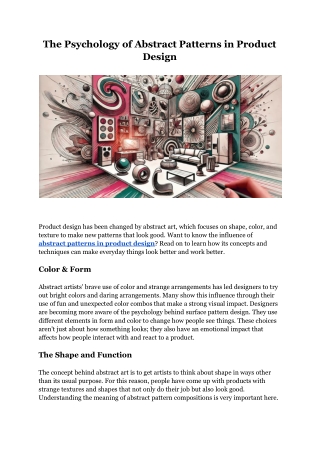 The Psychology of Abstract Patterns in Product Design