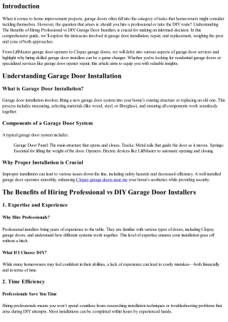 The Benefits of Hiring Professional vs DIY Garage Door Installers