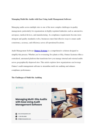 managing multi site audits with ease using audit