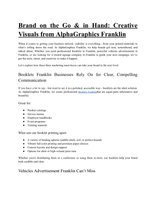 AlphaGraphics Franklin PDF