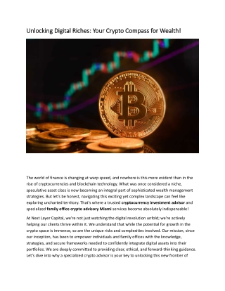 cryptocurrency investment advisor
