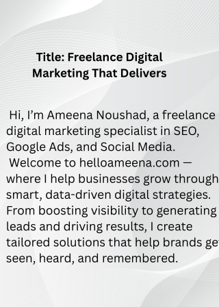 Freelance Digital Marketer