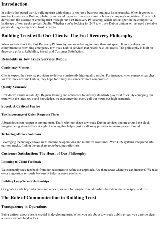 Building Trust with Our Clients: The Fast Recovery Philosophy
