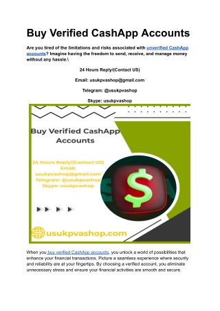 Buy Verified CashApp Accounts