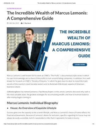 The Incredible Wealth of Marcus Lemonis_ A Comprehensive Guide